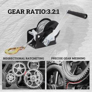 Heavy Duty manuale a cricchetto verricello per barca rimorchi ATV/UTV/marina cavo in acciaio argano con gancio a mano argano - Product Image 3