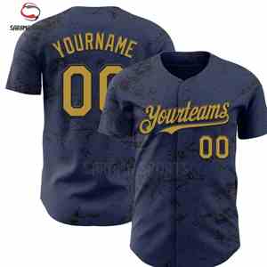 Camiseta de Béisbol Personalizada con Logotipo, Sublimación de Alta Calidad, Talla Grande, Negra, con Botones, Juvenil, Unisex, Oversize - Product Image 1