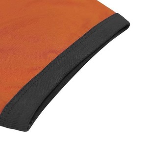Camiseta de Manga Corta para Hombre, Color Naranja Sólido, con Ribete en Contraste en la Parte Delantera, Corte Regular, Diseño Casual de Cuello Redondo, Tejido de Punto, Secado Rápido - Product Image 6