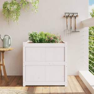 Jardinière en bois de pin massif blanc durable de 27,6 pouces, pots et jardinières pour fleurs - Product Image 3