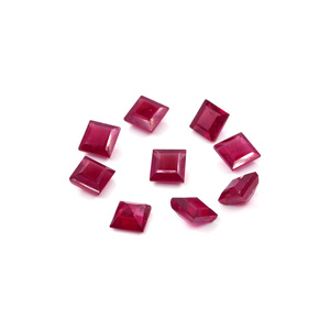 Rubis naturels de Bangkok, carrés calibrés de 7 mm, pierres précieuses de rubis naturelles facettées, prêtes à l'emploi pour la création de bijoux - Product Image 5