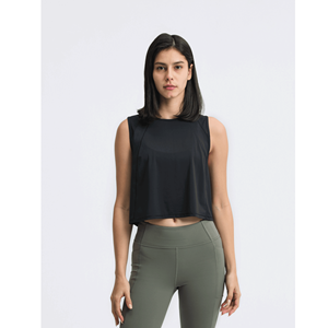 Top Corto da Yoga con Collo Rotondo, Comodo Canotta per Allenamento e Fitness - Product Image 3