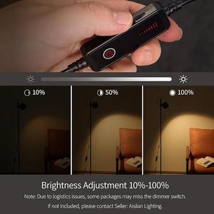 Lampe sur pied contemporaine avec abat-jour en tissu et interrupteur au pied pour chambre à coucher - Product Image 5