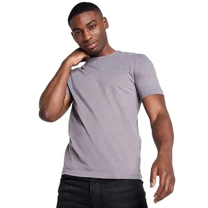 Men's Regular Fit Regular Length Plain <b>Grey</b> Short Sleeve O-Neck Solid Casual <b>T</b>-<b>Shirt</b> 100% Cotton Anti-Pilling Street Style - Product Image 1