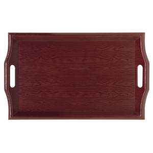 <b>Light</b> Wood Art Deco Round Decorative Tray Cutout Handles Abstract Pattern Display Base for Table Decor Kitchen Styling Serving - Product Image 4