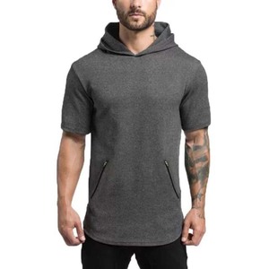 Men's <b>Short</b> Raglan <b>Sleeve</b> <b>Hoodie</b> Off White Pullover Sweatshirt with Kangaroo Pocket Black Drawstring Casual - Product Image 5