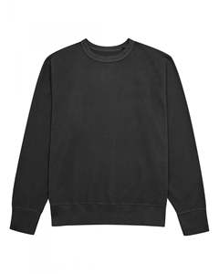 Men's <b>Black</b> Pullover <b>Sweatshirt</b> Crew Neck Minimalist Solid Color Heat Transfer Printing Front Logo Custom Made <b>Sweatshirt</b> - Product Image 4