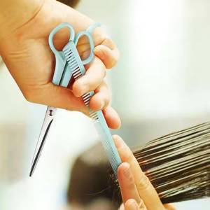 Ciseaux de coiffure professionnels Morje, lame en acier inoxydable, pointe acérée, pour droitiers, manche moyen, en acier inoxydable - Product Image 6