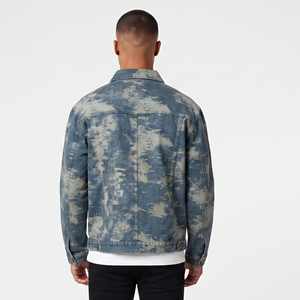Men Distressed Washed <b>Denim</b> Jacket High Quality Polyester Cotton Turn Down Men's Canvas Jeans Jackets Button Closure <b>Denim</b> <b>Coat</b> - Product Image 2