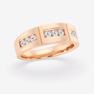 Yellow Gold Channel <b>Set</b> Lab Grown Diamond <b>Men</b>’s Wedding Band <b>Ring</b> - Product Image 6