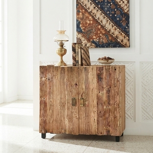 Solid Wood Modern Black <b>Sideboard</b> Cabinet 2 Door Credenza <b>Storage</b> for Home Bar & Hotel Use - Product Image 2