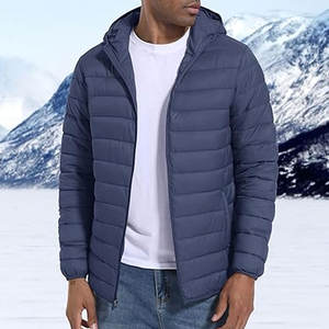 Veste matelassée à capuche pour homme personnalisée, légère et isolante, imperméable et coupe-vent, vente en gros - Product Image 4