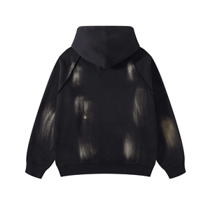 Sudadera con capucha personalizada de manga raglán con efecto desgastado, 100% algodón, de alto gramaje, para uso casual y urbano, unisex. - Product Image 6