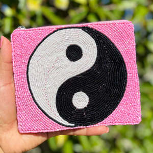 กระเป๋าใส่เหรียญหยินหยางปักมือด้วยลูกปัดเม็ดเล็ก งานแฮนด์เมดสั่งทำพิเศษ กระเป๋าซิปแบบคลัทช์ ใช้ได้ทั้งชายและหญิง เป็นมิตรกับสิ่งแวดล้อม ทนทาน ทันสมัย - Product Image 4