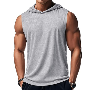 Custom LOGO Sportswear Spring Summer Tank Top Solid Fitness Vest Man Casual Hoodie Tops Sexy Training Sport Wear Vest Men - Product Image 1
