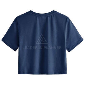 T-shirts courts d'été à manches courtes pour femmes, col rond, taille haute, crop top féminin - Product Image 2