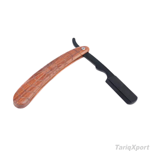 Rasoir de Barbier Professionnel en Acier Inoxydable 1 Pièce avec Manche en Bois Confortable, Lame Unique, Logo Personnalisé, Corps et Visage Personnalisables - Product Image 6