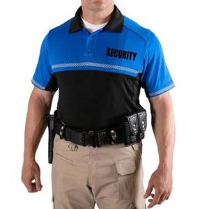 Polo de trabajo de alta visibilidad personalizado para hombre, uniforme de guardia de seguridad de ajuste regular con rayas reflectantes, certificado ANSI - Product Image 5