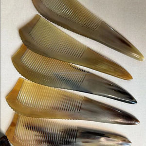 Peigne en corne de couleur naturelle Ox pour tous types de cheveux d'agate indienne - Product Image 3