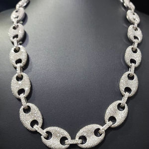 Collar de Cadena Cubana Estilo Hip Hop para Rapper, Plata 925 con Diamantes de Moissanita, Joyería Brillante para Fiesta, Regalo para Ella - Product Image 1