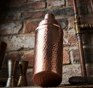Shaker à cocktails martelé en cuivre plaqué, design artisanal, ensemble d'outils de bar pour fêtes à domicile - Product Image 5