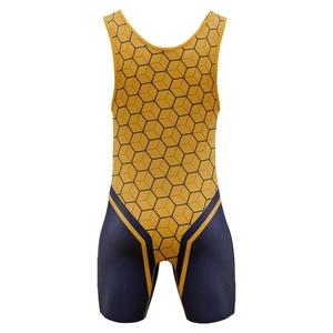 ชุดนักมวยปล้ำชายจากโรงงานโดยตรง พิมพ์ลายแบบซับลิเมชั่นตามสั่ง ชุดยูนิฟอร์มนักมวยปล้ำ ระบายอากาศได้ดี ทรงสปอร์ต - Product Image 2