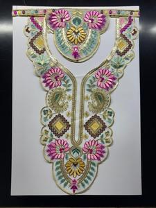 Collier de cou élégant en dentelle brodée de sequins, à coudre, en organza, pour vêtements féminins, chemisiers, saris, robes et kurtis - Product Image 3