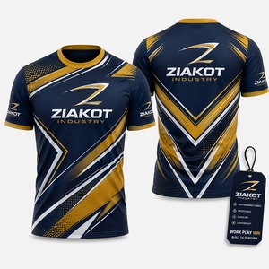 Camiseta Deportiva Personalizada para Hombre, Diseño Nuevo de la Industria ZIAKOT, en Negro, Azul Rey y Blanco - Product Image 3
