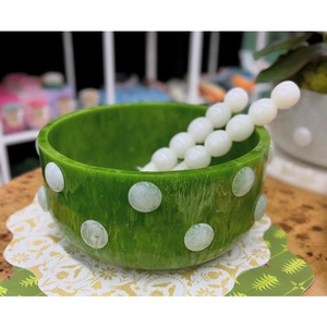Latest Design Resin Salad Bowl Tableware Dining Table Resin Cutlery White Swirl Resin Fruit Bowl Kitchenware Salad Server Set - Product Image 1