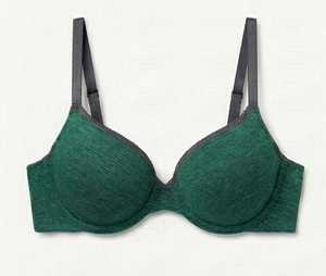 Soutien-gorge sans armatures sans coutures pour femme, bonnet complet, bretelles réglables, dos en Y, vert uni, usage quotidien, lavable en machine - Product Image 1