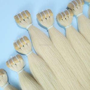 Extensions de Cheveux Humains Ruban Personnalisé Cheveux Blonds Double Tiré Prix de Gros Pas de Cheveux Bruts Synthétiques Vietnamien - Product Image 4