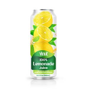 500ml puede 100% limonada jugo fábrica OEM marca de alta calidad sin azúcares añadidos nunca de concentrado - Product Image 1