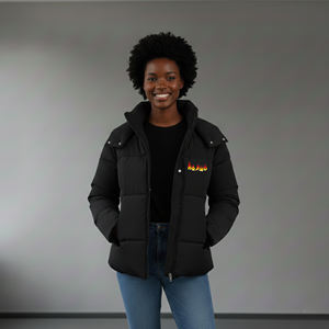 Chaqueta de Mujer para Invierno 2025, Impermeable, Transpirable, Tejida, Reversible, Rellena de Algodón, Gruesa, Cálida, con Borlas de Piel y Cuello de Peluche - Product Image 1