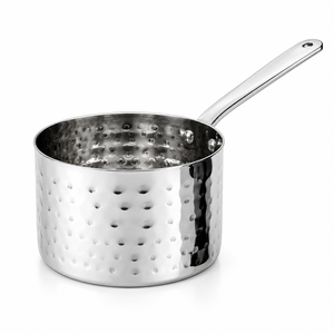 Copa Medidora de Acero Inoxidable con Acabado Martillado y Mango Largo, Utensilio de Cocina para Cocinar y Hornear - Product Image 1