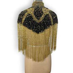 Capa de Lujo con Borlas de Cuentas Doradas Hechas a Mano, Bolero Brillante con Flecos para Vestido de Noche, Accesorio para Fiesta de Gala, Vestido de Graduación para Mujer - Product Image 2