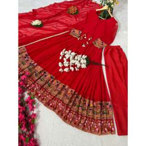 La belle robe Anarkali pour les fêtes pour femmes comprend Pent et Dupatta-Ensemble de vêtements de fête parfait - Product Image 5