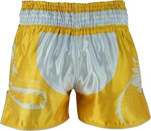 <b>Men's</b> Style Muay Thai <b>Shorts</b> Yellow Black Dragon Print Satin High Waist Elastic Quick Dry <b>Short</b> <b>Shorts</b> - Product Image 3