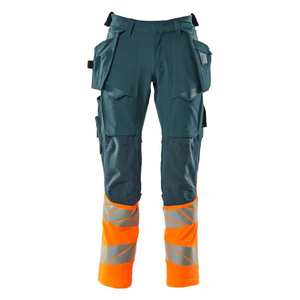 Pantalon de travail utilitaire en tissu ripstop polyester renforcé, haute visibilité, réfléchissant, sur mesure OEM - Product Image 1
