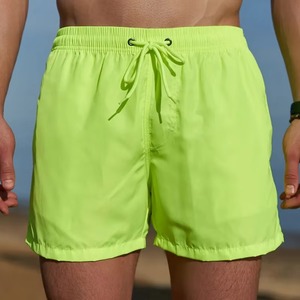Shorts de plage tendance pour hommes, imprimés floraux, maillots de bain couleur unie, légers et respirants, pour la plage et les fêtes à la piscine - Product Image 1