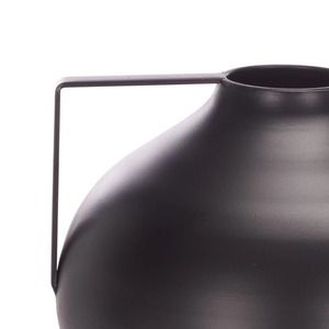 Jarrón de Mesa Moderno de Metal Negro, Diseño Minimalista con Asa, Escultura Decorativa - Product Image 4