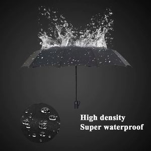 Auto Open/Close 12 Ribs <b>Windproof</b> Rain <b>Umbrella</b> Adults Ergonomic Plastic 190T Metal Customizable Logo Portable Shenzhen Export - Product Image 3
