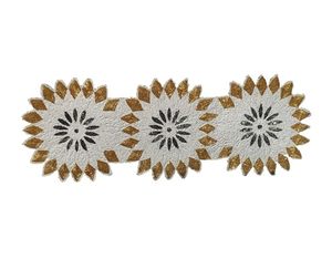 Embroidered Floral <b>Table</b> <b>Runner</b> Bohemian Home Decor Washable Cloth Yellow Gold Pattern - Product Image 1