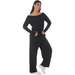 Haut court décontracté style streetwear pour femme, noir mat, épaules tombantes, 100 % coton molletonné, à capuche, manches longues, pour le sport et l'hiver - Product Image 1