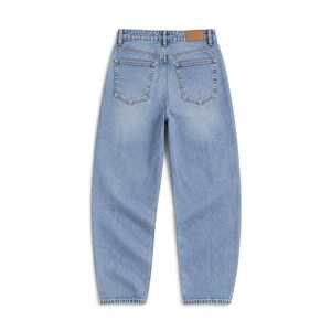 Jeans Elite Curve Barrel Leg para Mujer, Cintura Alta, Denim Premium, Corte Holgado Simple, Lavado Oscuro/Claro, Pantalones Streetwear, OEM ODM - Product Image 1