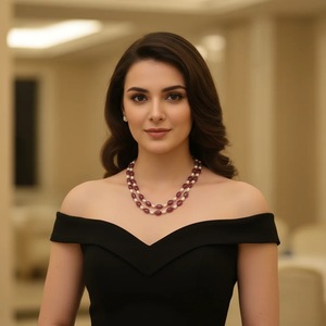 Wholesale 45cm Royale <b>Necklace</b> with Natural <b>Ruby</b> Pyrite Pearl Handcrafted Gemstone Jewelry Featuring Coral As Main Stone - Product Image 4