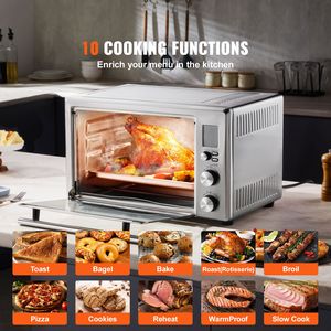 1800W 28L Convection <b>Toaster</b> Oven 10-in-1 Electric 100% Stainless Steel Mini Home Use Installation US & AU Plug Type - Product Image 2