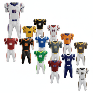 Stretchy Mesh Polyester Football Team Uniform Jersey Pants <b>Set</b> Moisture Wicking Sports Apparel Safety Padded Football Kit OEM - Product Image 1