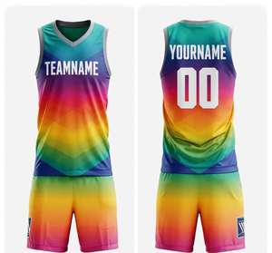 Maillots de basket-ball pour hommes, ensembles d'uniformes de basket-ball sur mesure, maillots rétro professionnels, séchage rapide, respirants, grandes tailles - Product Image 2