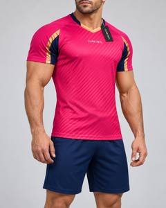 ชุดเสื้อฟุตบอลชาย สีน้ำเงินเหลือง พิมพ์ลายแบบซับลิเมชั่น คอวี แขนยาว ผ้าโพลีเอสเตอร์ ระบายเหงื่อได้ดี สำหรับวัยรุ่นทุกคน - Product Image 2