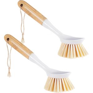 Set di 2 Spazzole in Ghisa per Pulizia Piatti e Pentole con Manico, Facili da Usare - Product Image 1